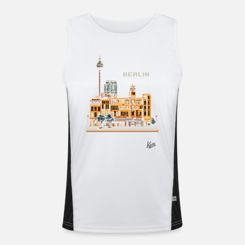 Pixel Berlin - Men's Functional Contrast Tank Top  - white/black