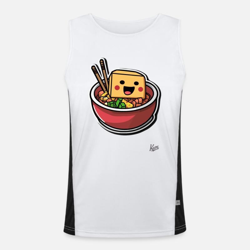 Super Witziger Pixel Tofu Ramen Funktionelles Kontrast-Tank Top für Männer 