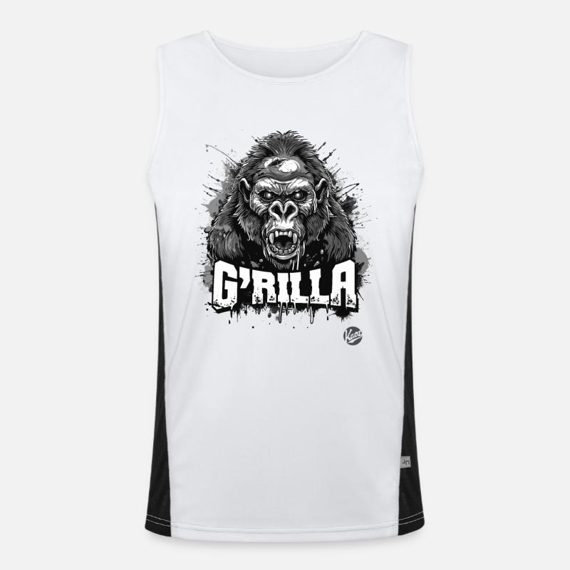 Super wütender Zombie-Gorilla Funktionelles Kontrast-Tank Top für Männer 