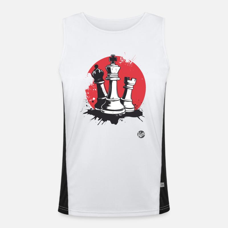 King, Rook and Bishop Chess Men's Functional Contrast Tank Top 