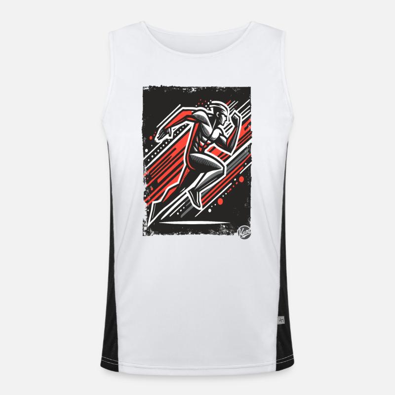 Dynamic Runner - Men's Functional Contrast Tank Top  - white/black