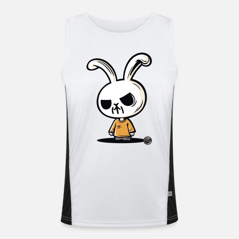 Das einfache böse Häschen Funktionelles Kontrast-Tank Top für Männer 