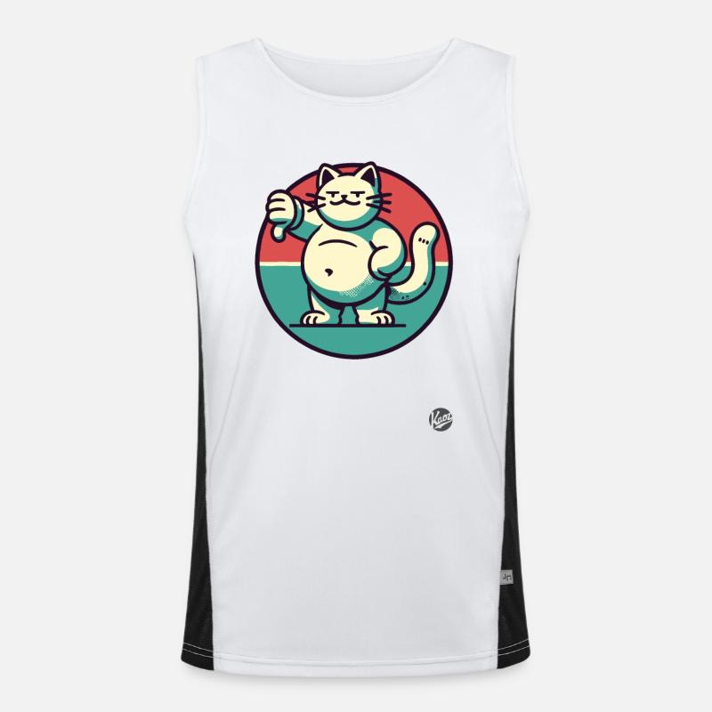 Dicke Katze mit Daumen runter Funktionelles Kontrast-Tank Top für Männer 