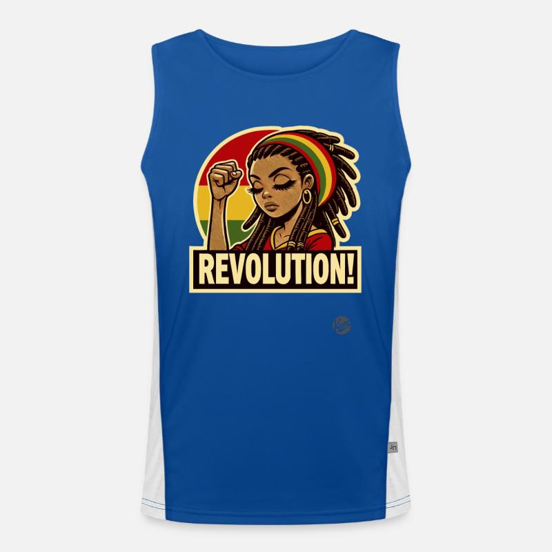 Rasta-Mädchen: Rastafari Revolution Funktionelles Kontrast-Tank Top für Männer 