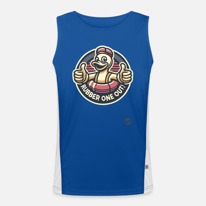 Thumbs up, rub one out rubber duck Men's Functional Contrast Tank Top 