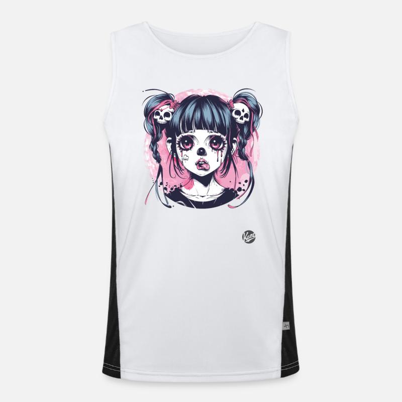 Lustiges Goth-Mädchen Funktionelles Kontrast-Tank Top für Männer 