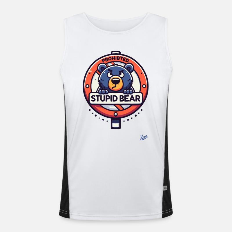Ours stupide interdit Débardeur respirant contrasté Homme 