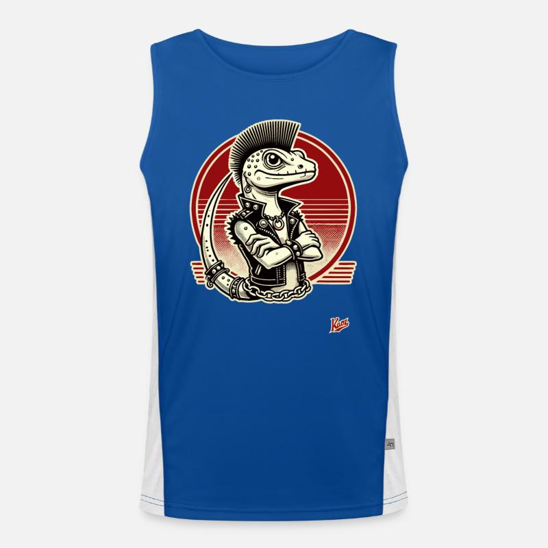 Gecko Lizard Punk Men's Functional Contrast Tank Top 