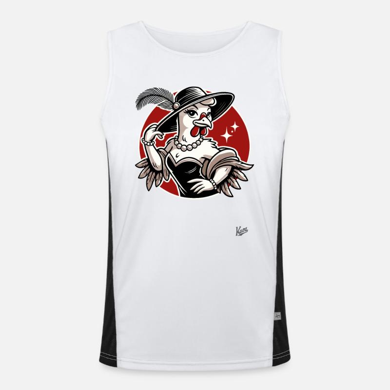 Fine lady chicken Men's Functional Contrast Tank Top 