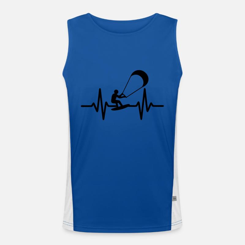 Kitesurfing Heart Beat Men's Functional Contrast Tank Top 