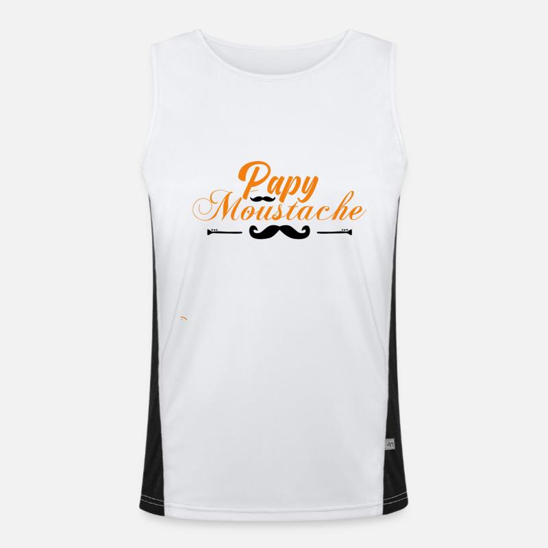papy moustache, Idée cadeau d'élégance. Débardeur respirant contrasté Homme 