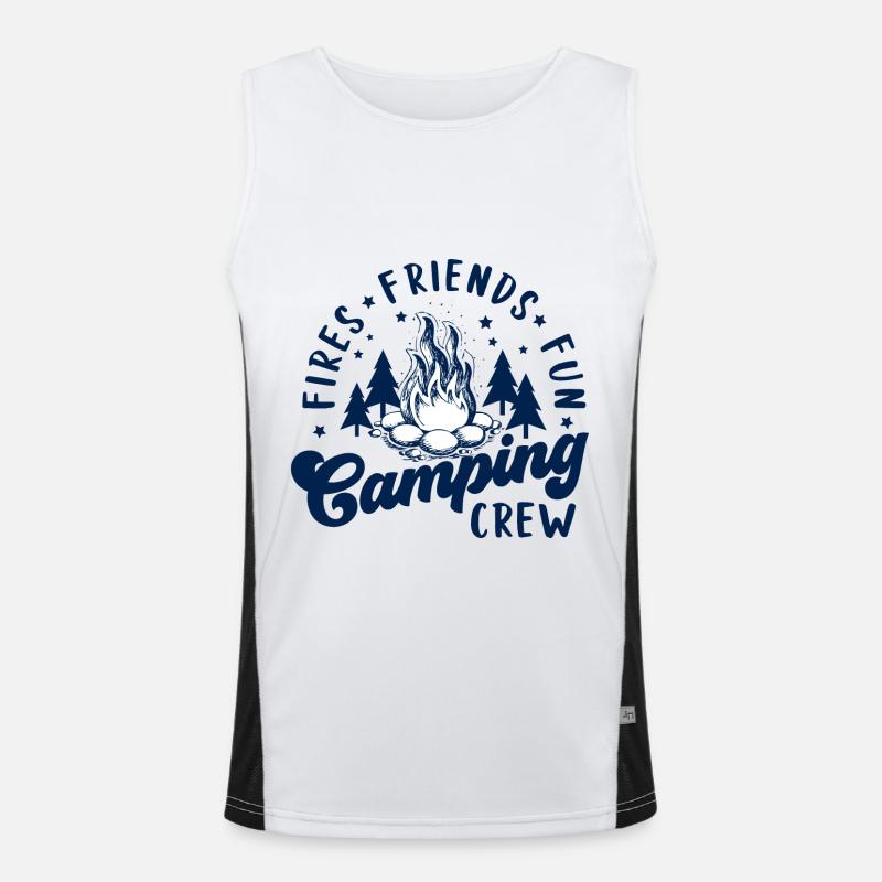 Feux Amis Fun Camping Crew Débardeur respirant contrasté Homme 