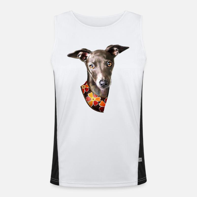 Kleiner Windhund Funktionelles Kontrast-Tank Top für Männer 