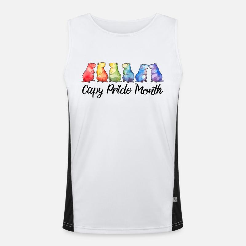 Capy Pride Month Capybara Schwul Lesbisch LGBTQ Funktionelles Kontrast-Tank Top für Männer 