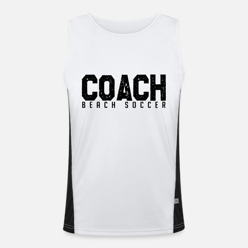Beachsoccer-Trainer. Beachsoccer-Trainer. Funktionelles Kontrast-Tank Top für Männer 