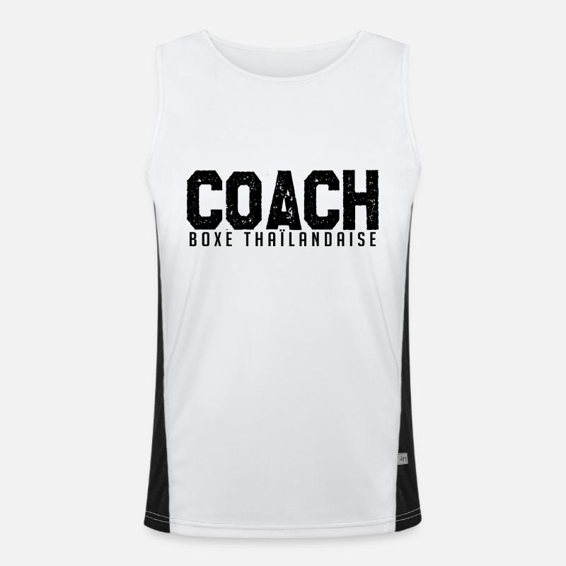 Coach Boxe Thaïlandaise. entraineur de boxe. Débardeur respirant contrasté Homme 