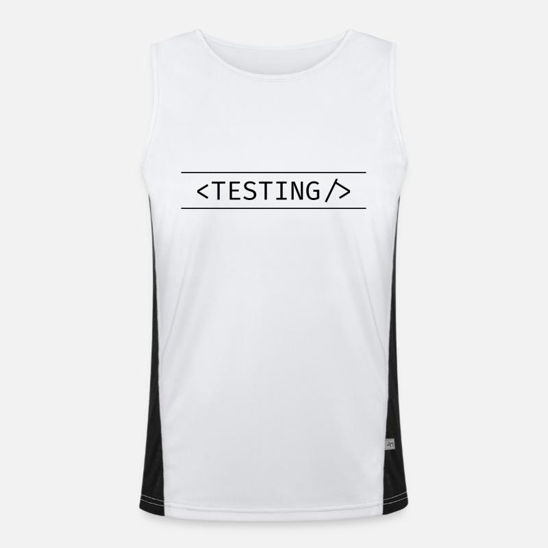 Testing day - Men's Functional Contrast Tank Top  - white/black