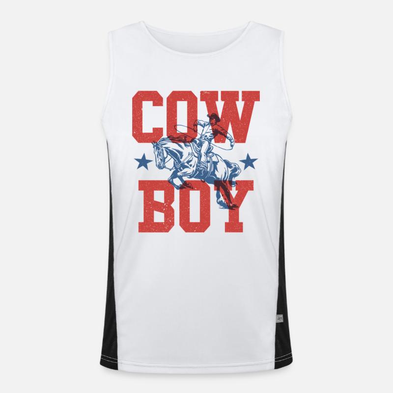 Cowboy Funktionelles Kontrast-Tank Top für Männer 