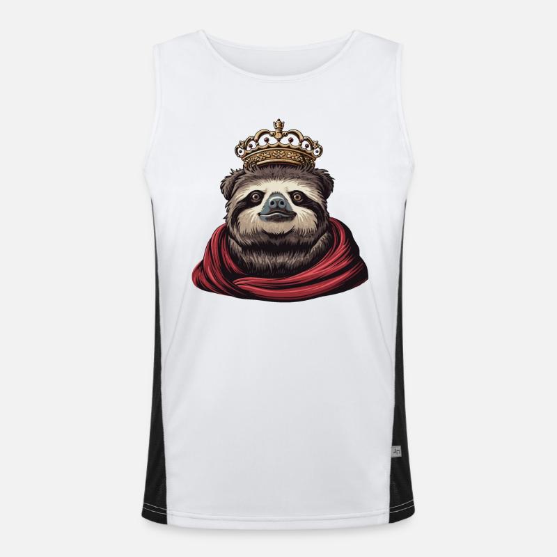 Cool Sloth King - Men's Functional Contrast Tank Top  - white/black