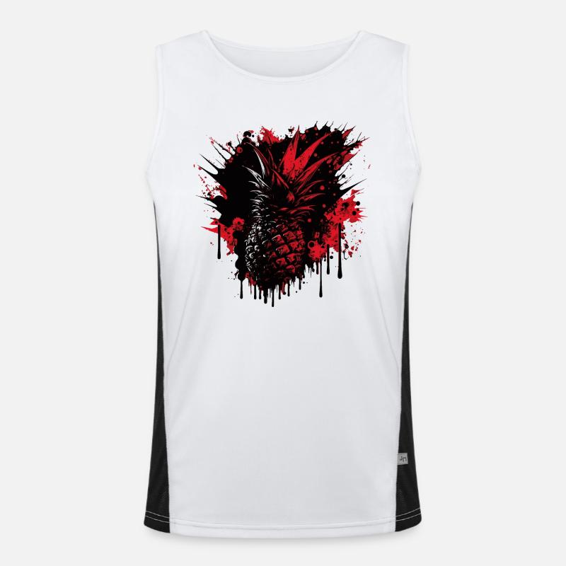 Pineapple Fruit - Men's Functional Contrast Tank Top  - white/black