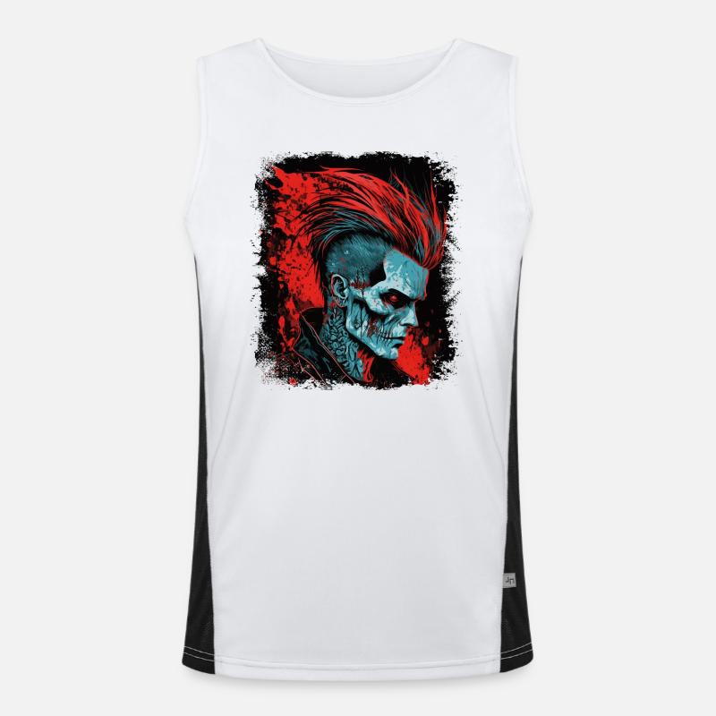 HorrorPunk Zombie Mohawk Funktionelles Kontrast-Tank Top für Männer 