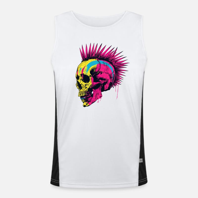 Horror Punk Zombie Mohawk Men's Functional Contrast Tank Top 