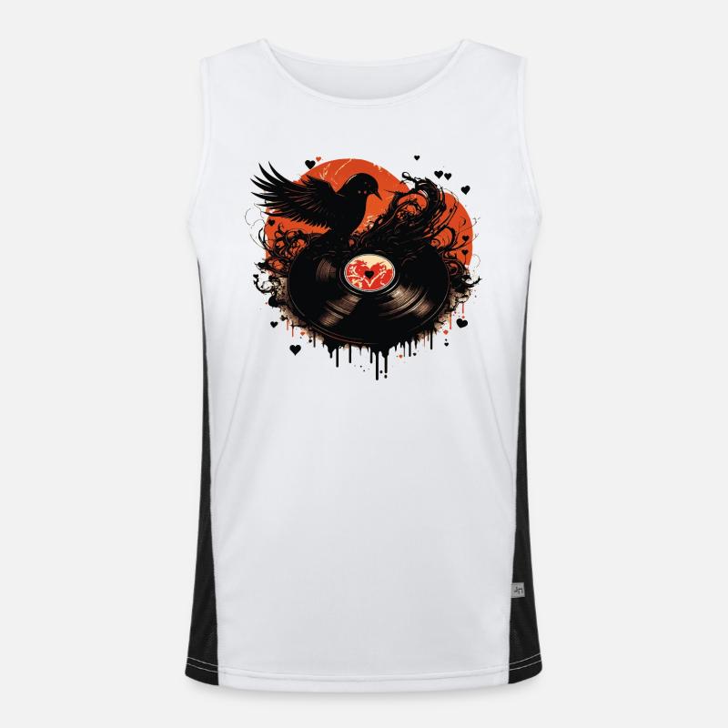 Schallplatten Liebe Funktionelles Kontrast-Tank Top für Männer 