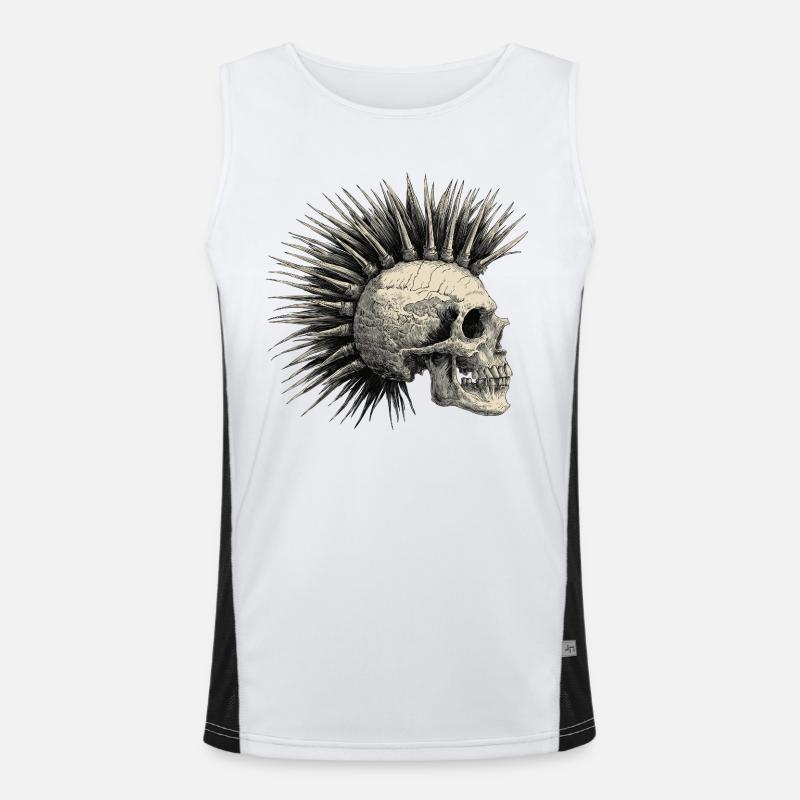 Horror Punk Zombie Mohawk Men's Functional Contrast Tank Top 