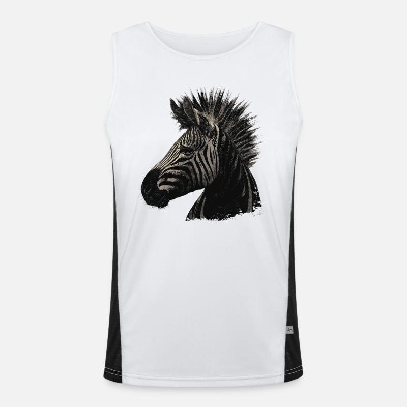 Zebra Punk Funktionelles Kontrast-Tank Top für Männer 