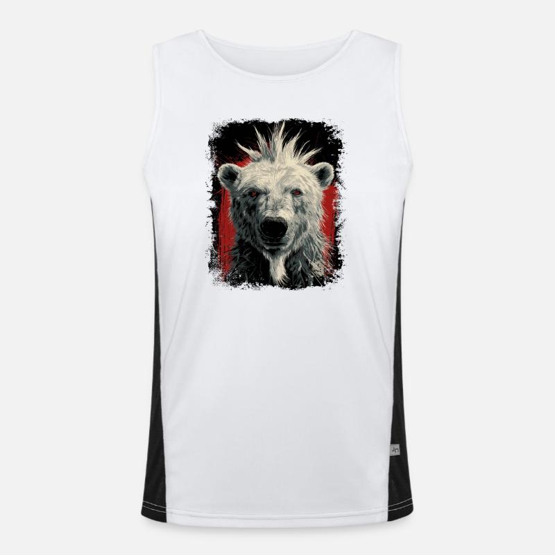 Funny polar bear - Men's Functional Contrast Tank Top - white/black