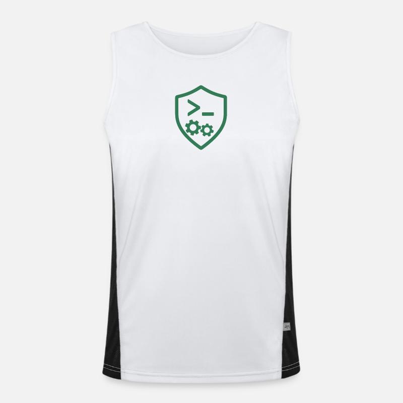 Code Shield with Gears - Men's Functional Contrast Tank Top  - white/black