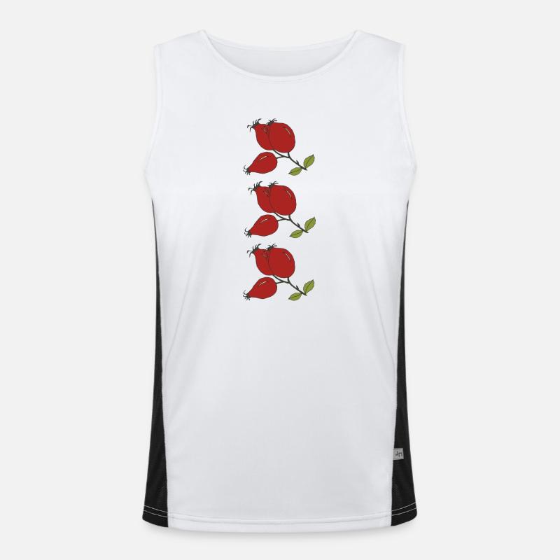 Illustration de branche de baie rouge Débardeur respirant contrasté Homme 