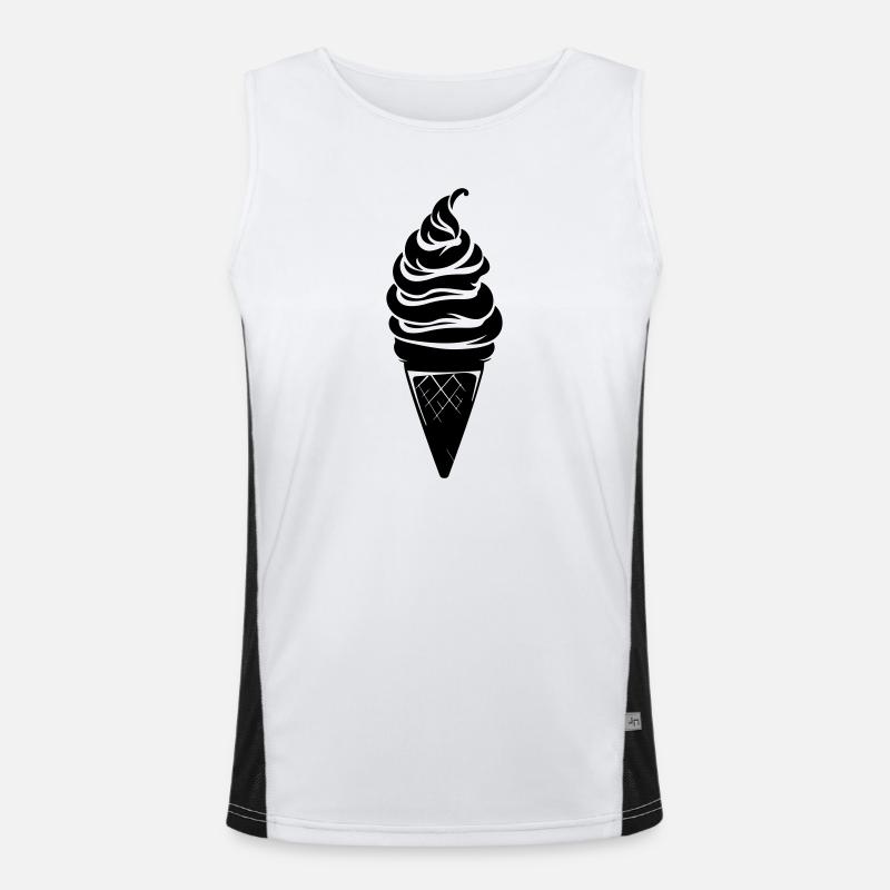 Icecream Cone Silhouette Men's Functional Contrast Tank Top 