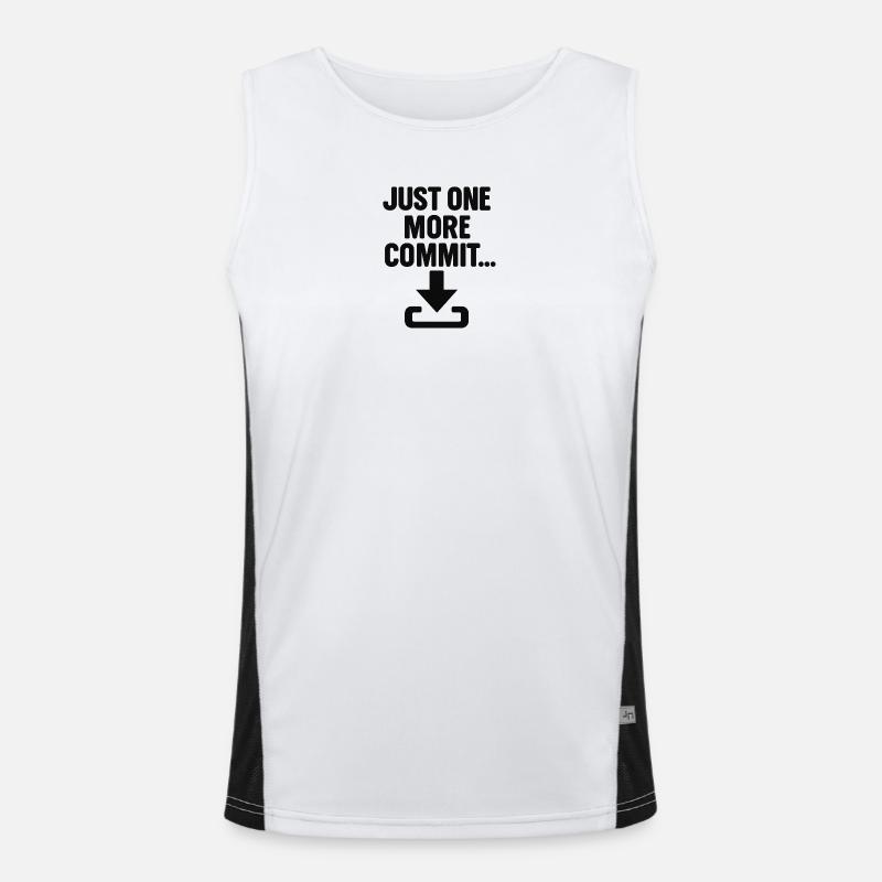 Just One More Commit – Funny Programmer T-Shirt Men's Functional Contrast Tank Top 