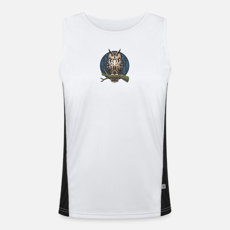 Uhu Eule Funktionelles Kontrast-Tank Top für Männer 