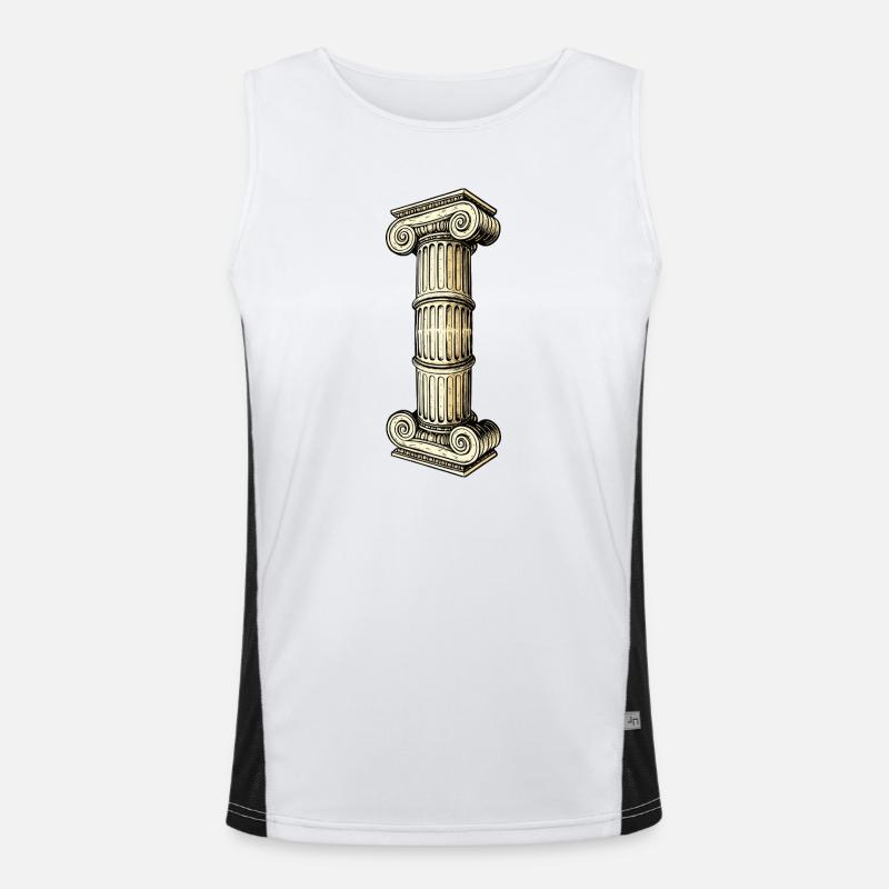 Antique column column illustration Men's Functional Contrast Tank Top 