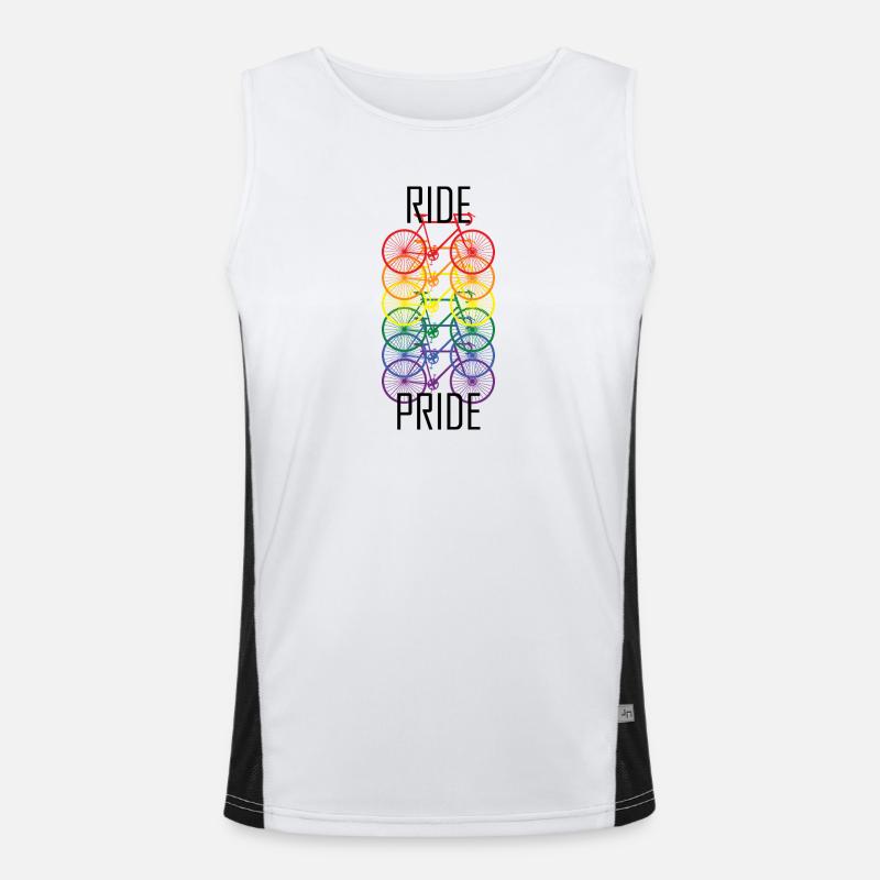 PRIDE Bicycle Design - Men's Functional Contrast Tank Top  - white/black