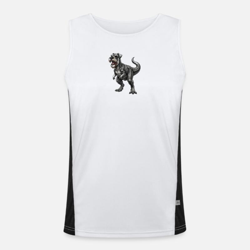 Schnauzer T - REX - Men's Functional Contrast Tank Top - white/black
