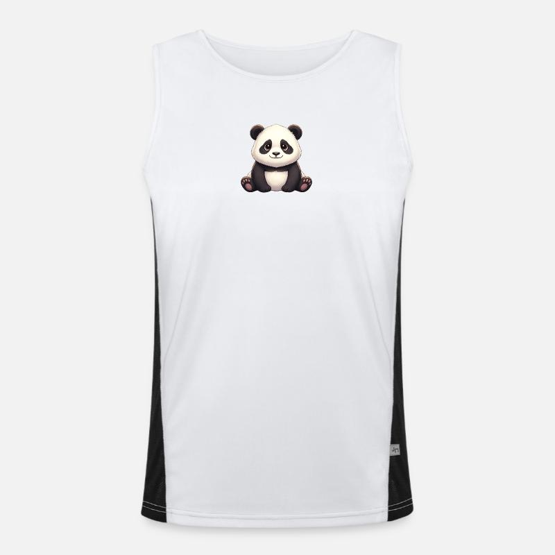 Panda Smiling Plush Funktionelles Kontrast-Tank Top für Männer 