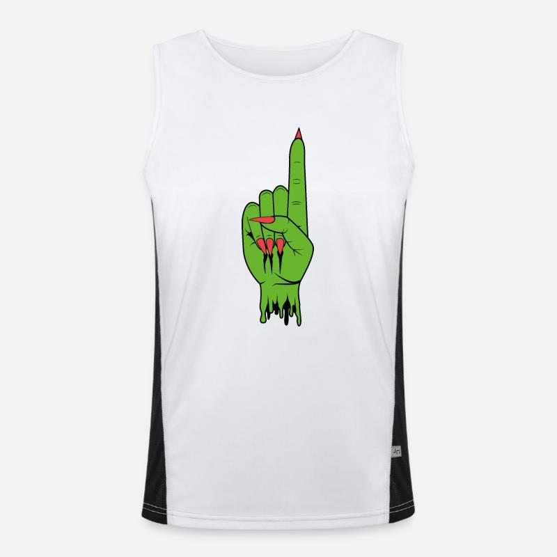 SpaceHoop - Grüne Hand Funktionelles Kontrast-Tank Top für Männer 