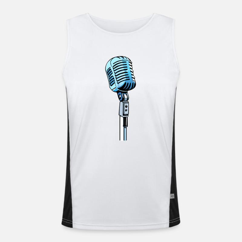 Chant microphone de style bande dessinée vintage Débardeur respirant contrasté Homme 