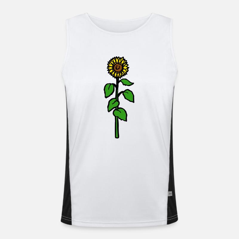 Sonnenblume Ölflanze Blüte lustige Geschenkidee Funktionelles Kontrast-Tank Top für Männer 