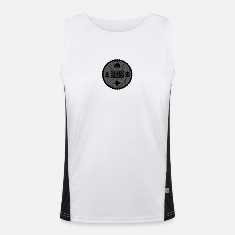 SOS Logo black Men's Functional Contrast Tank Top 