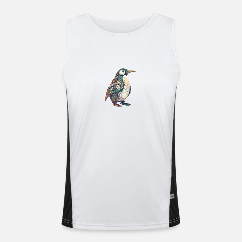 Arktische Harmonie - Pinguindala Design Funktionelles Kontrast-Tank Top für Männer 