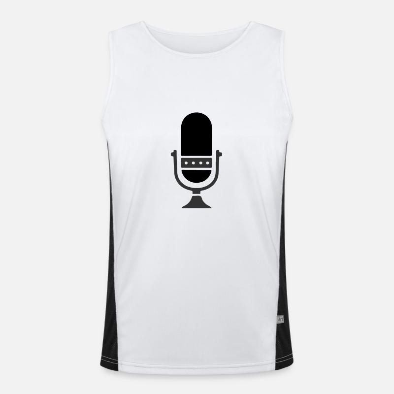 Microphone Podcast Men's Functional Contrast Tank Top 