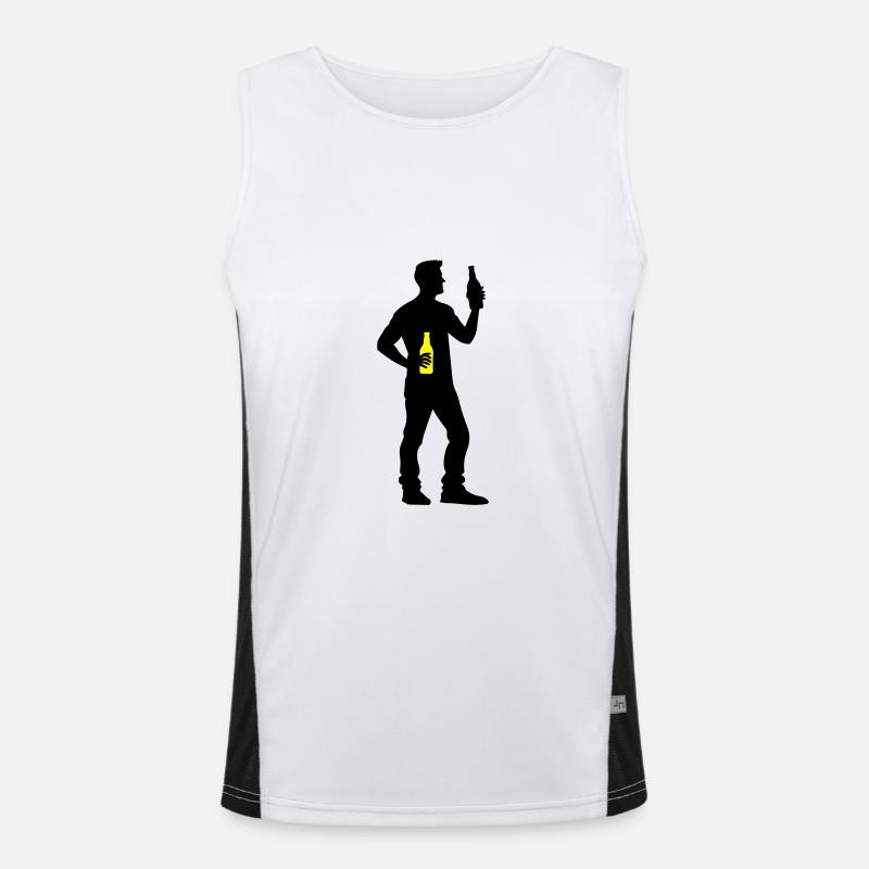 Bier Trinken Silhouette Funktionelles Kontrast-Tank Top für Männer 