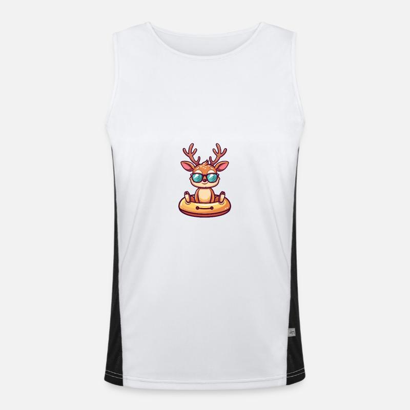 Hirsch Comic Cool Funktionelles Kontrast-Tank Top für Männer 