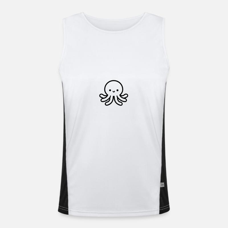 Octopus - Men's Functional Contrast Tank Top  - white/black