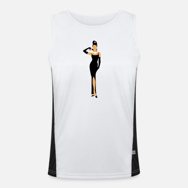 Diamantfrühstück mit Katze Funktionelles Kontrast-Tank Top für Männer 