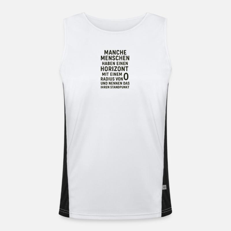Nullradius-Horizont Standpunkt Spruch Funktionelles Kontrast-Tank Top für Männer 